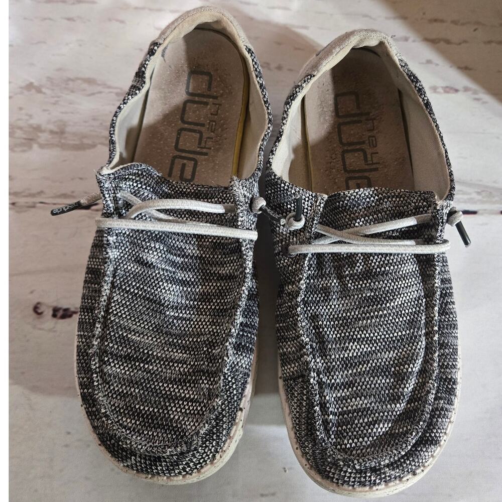 Hey Dude Women's Wendy Sox Dark Grey Slip On Fashion Shoes Sneakers Size: 7